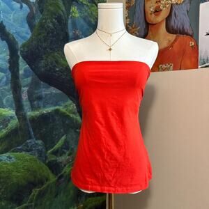 Orange h&m tube top with built-in shelf bra - y2k casual basic